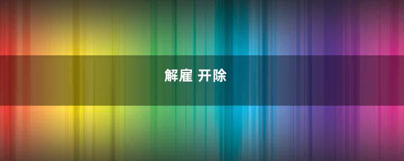 解雇 开除